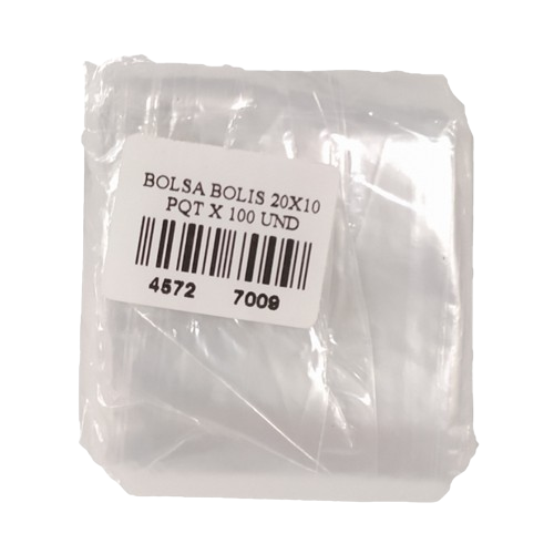 BOLSA TRANSPARENTE BAJA 2 X 8 BOLIS X 100 UND