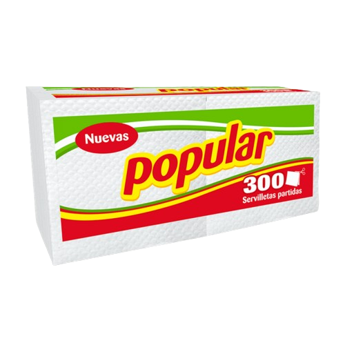 SERVILLETA POPULAR BLANCA 300 X UND